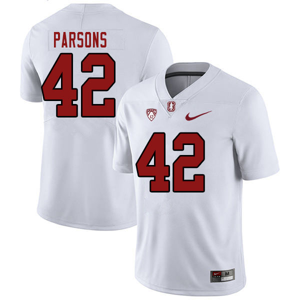 Men #42 Bailey Parsons Stanford Cardinal College Football Jerseys Sale-White